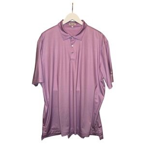 Peter Millar Men's XL Lavender Geometric Pattern Golf Polo Shirt‎ Tonto Verde
